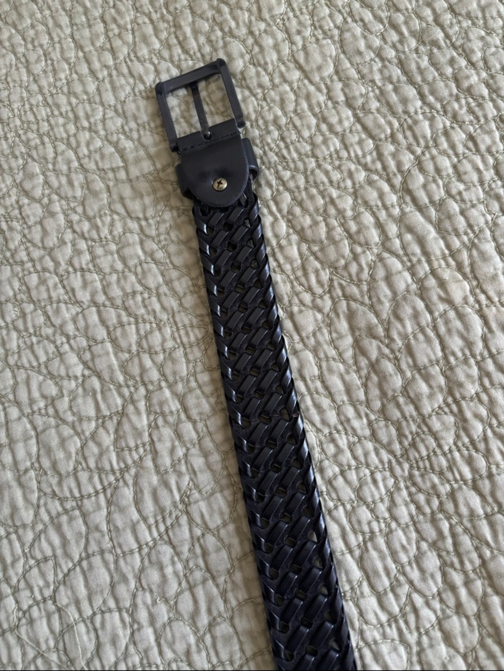 ๐ 3/$15 Black Woven Leather Belt 40 - Picture 5 of 5